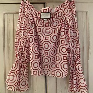 Alexis eyelet over the shoulder blouse